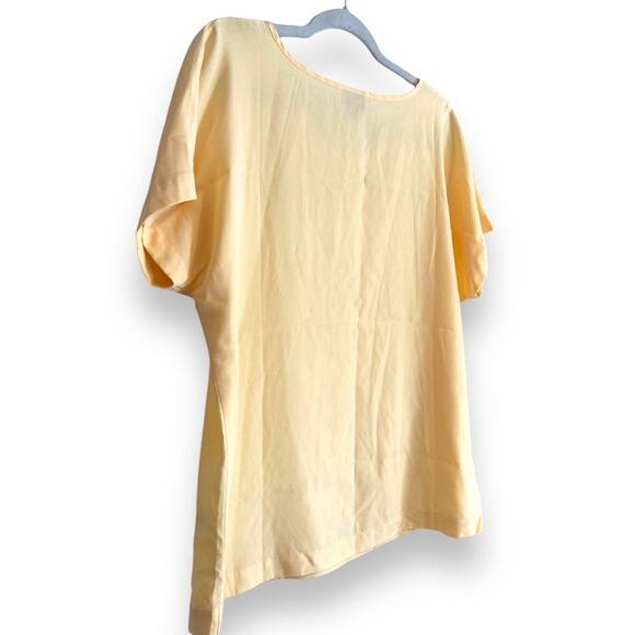 Womens JJill Yellow Pique Modern Boxy Cropped Buttery Soft Modal Top Size Medium - Picture 10 of 16